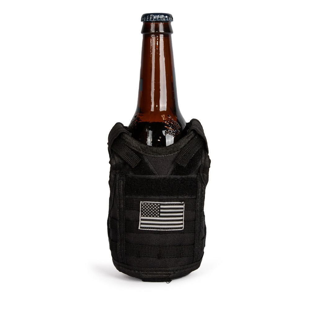 Tactical Beer Molle Vest Beverage Koozie Black