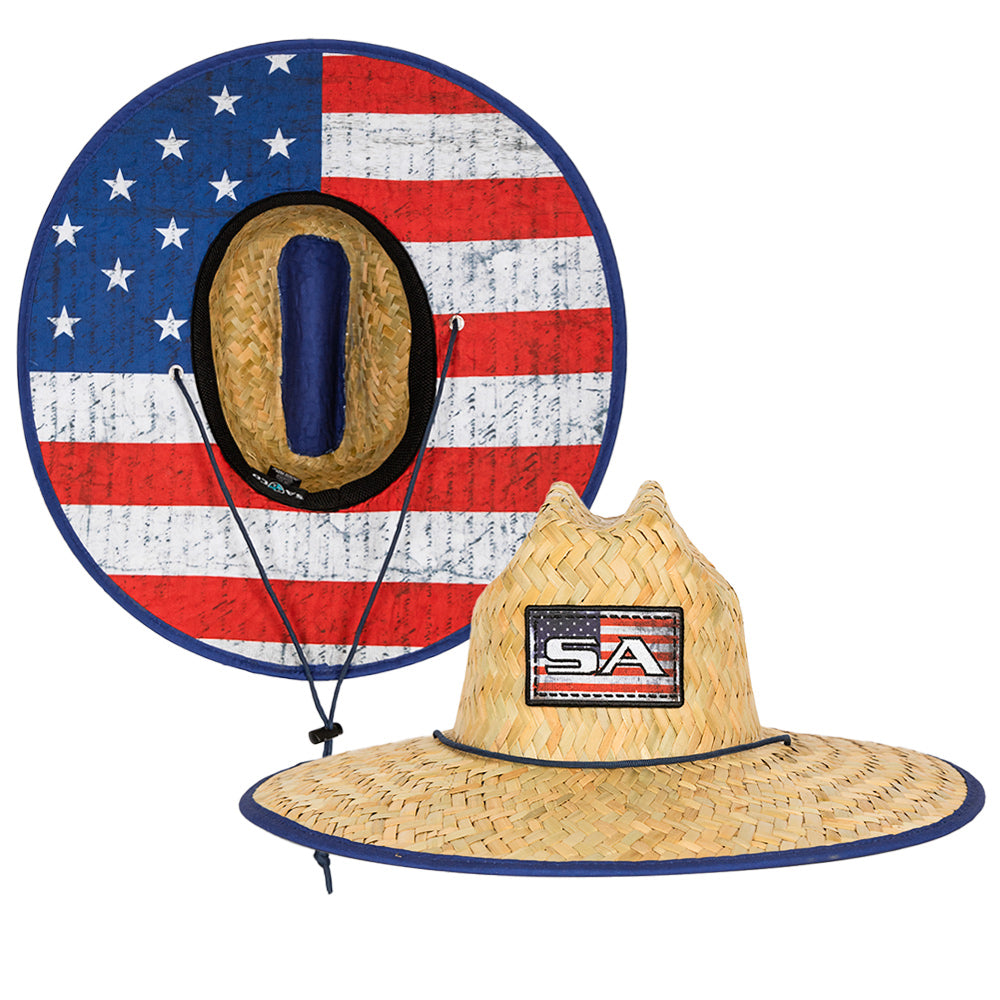 SA Company Under Brim Straw Hat | American Flag 2.0 | UPF 50