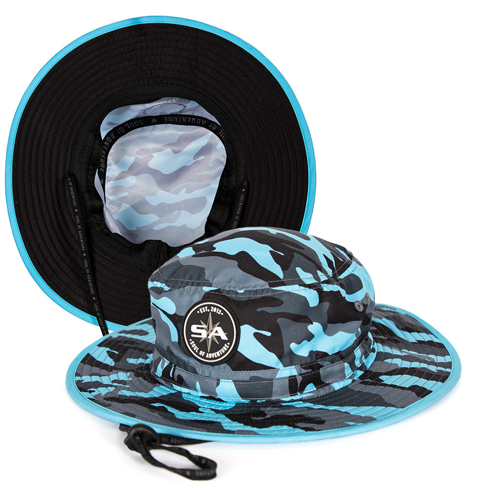 Bucket Hat  Aqua Military Camo