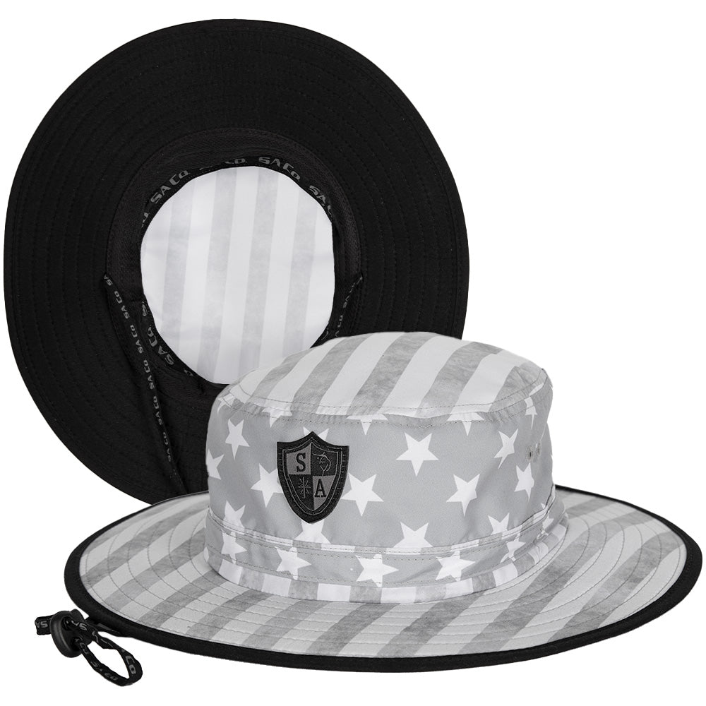 Bucket Hat  Whiteout American Flag
