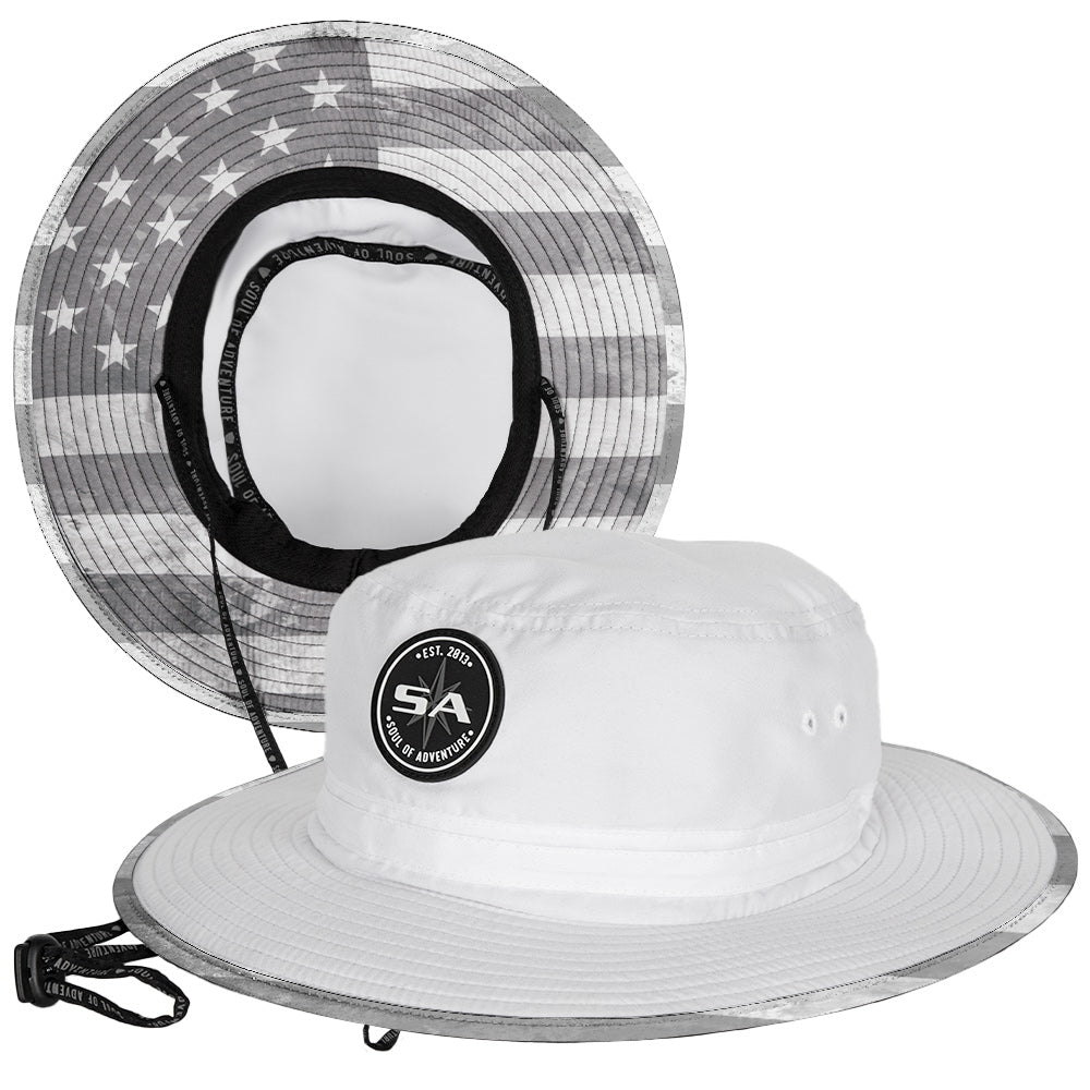 SA Company Bucket Hat | Ghost American Flag 2.0 | UPF 50