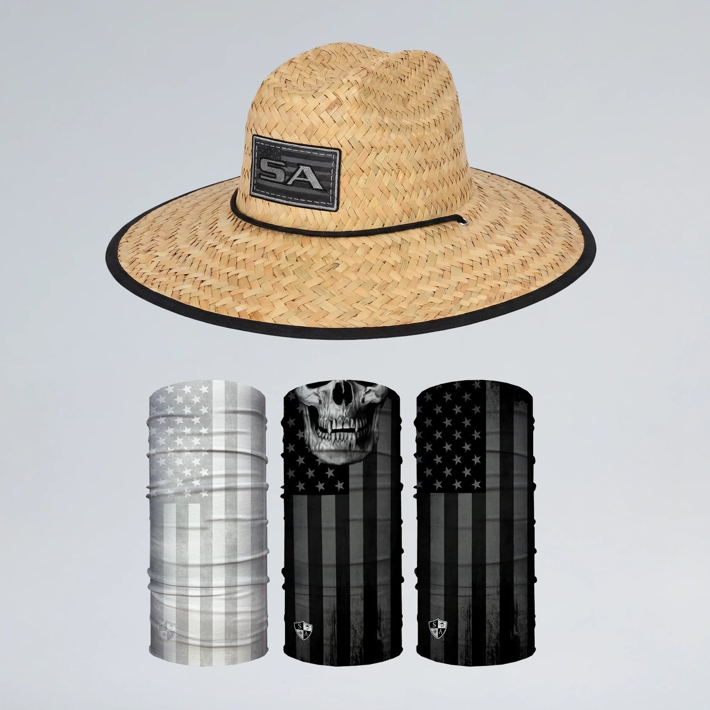 Classic Straw Hat + Neck Gaiter Bundle