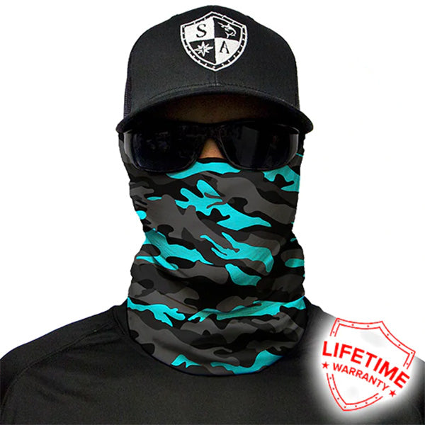 SA Company Single Arm Shield | Arm Sleeves | Aqua Military Camo | Size S-M | Polyester Microfiber | Stain Resistant | SA Fishing