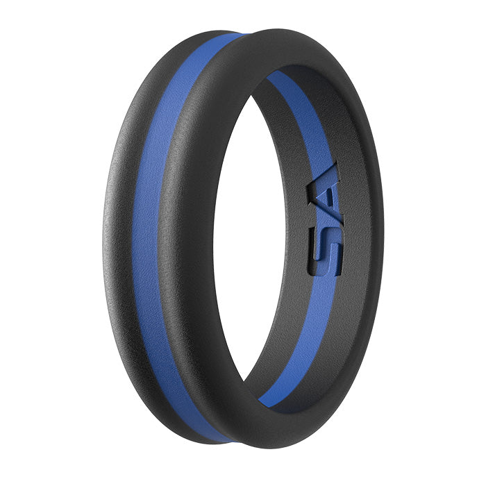 Mens thin blue hot sale line silicone ring