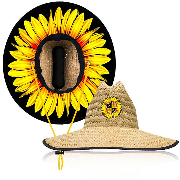 SA Company Kids Under Brim Straw Hat | Sunflower with Embroidered Logo | Straw Hats For Men & Women | SA Fishing