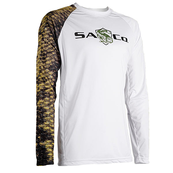 SA Company Performance Long Sleeve Shirt w/ Mesh | White | 1 Sleeve-Bass | Size L
