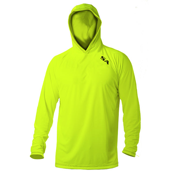 SA Company Hooded Performance Long Sleeve Shirt | Safety Yellow | Logo | Size XL