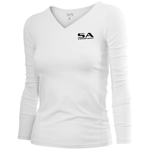 SA Company Women's Performance Long Sleeve Shirt | White | Logo | Size XS