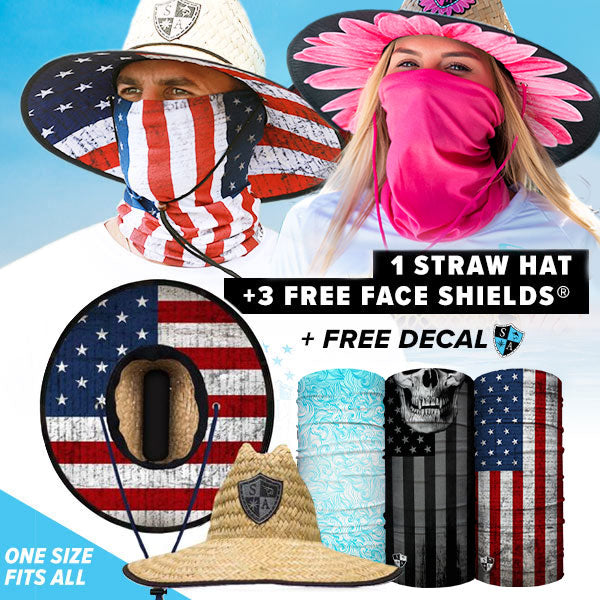 Straw Hat + 3 FACE SHIELDS®