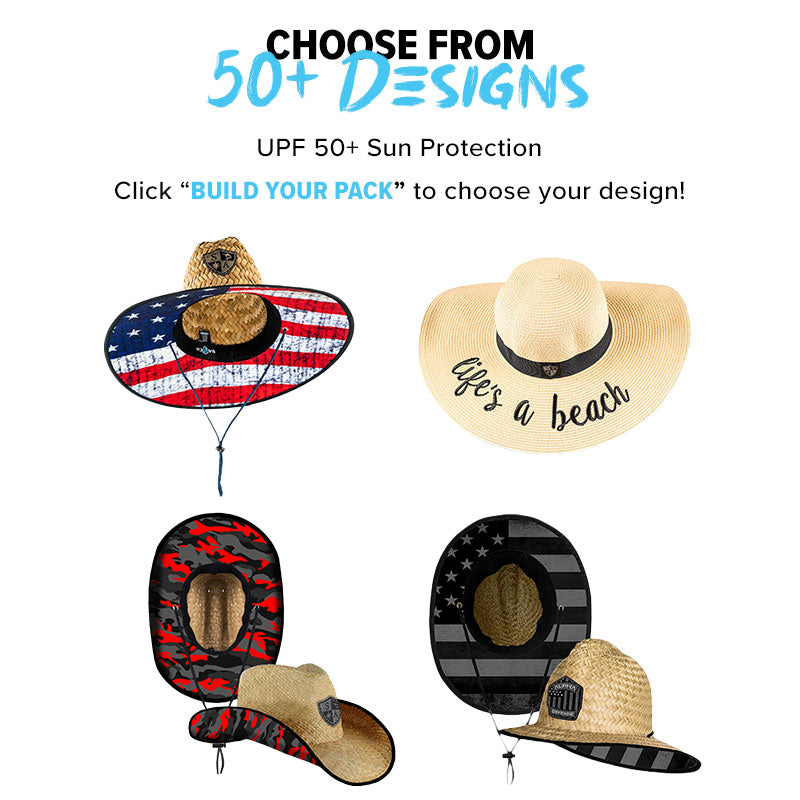 SA Company Straw Hat Pack: Buy 1 Straw Hat, Get 3 Microfiber Face Shields | Pick Your Pack | Straw Hats for Men & Women | SA Fishing