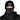 Man wearing a blackout forest camo fleece neck gaiter with a black beanie