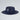Navy blue tonal print bucket hat with a logo on a light gray background
