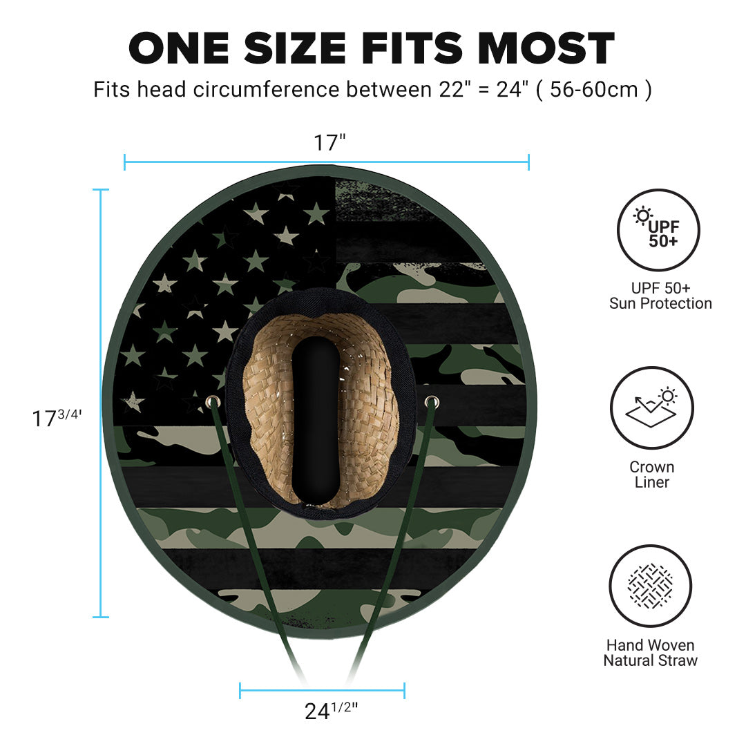 Under Brim Straw Hat | Patriot Military Camo 2.0