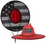 Keys Under Brim Straw Hat | Blackout American Flag | Red