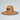 Straw hat with a logo on a light gray background