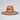 Straw hat with a logo on a light gray background