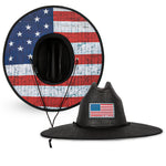 Keys Straw Hat | American Flag | Black