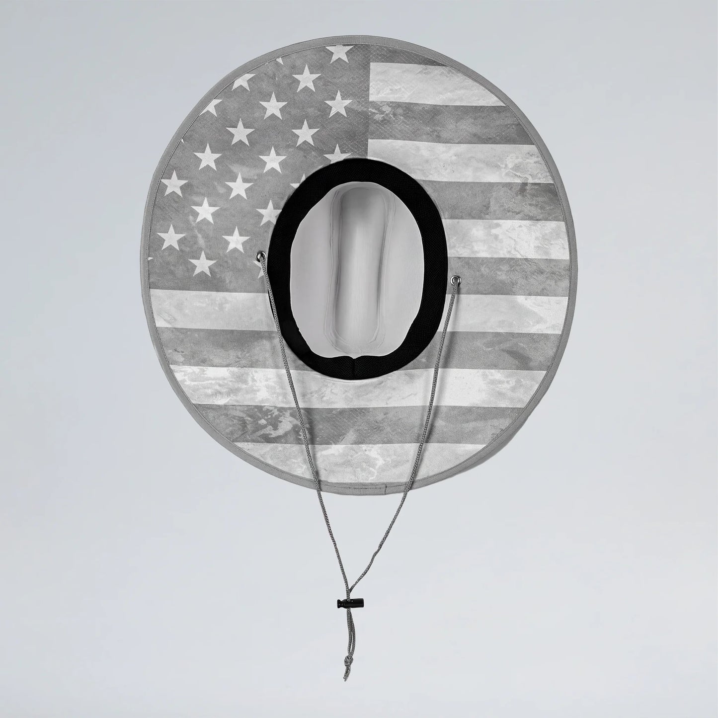 Decorative mirror with American flag design on a gray background