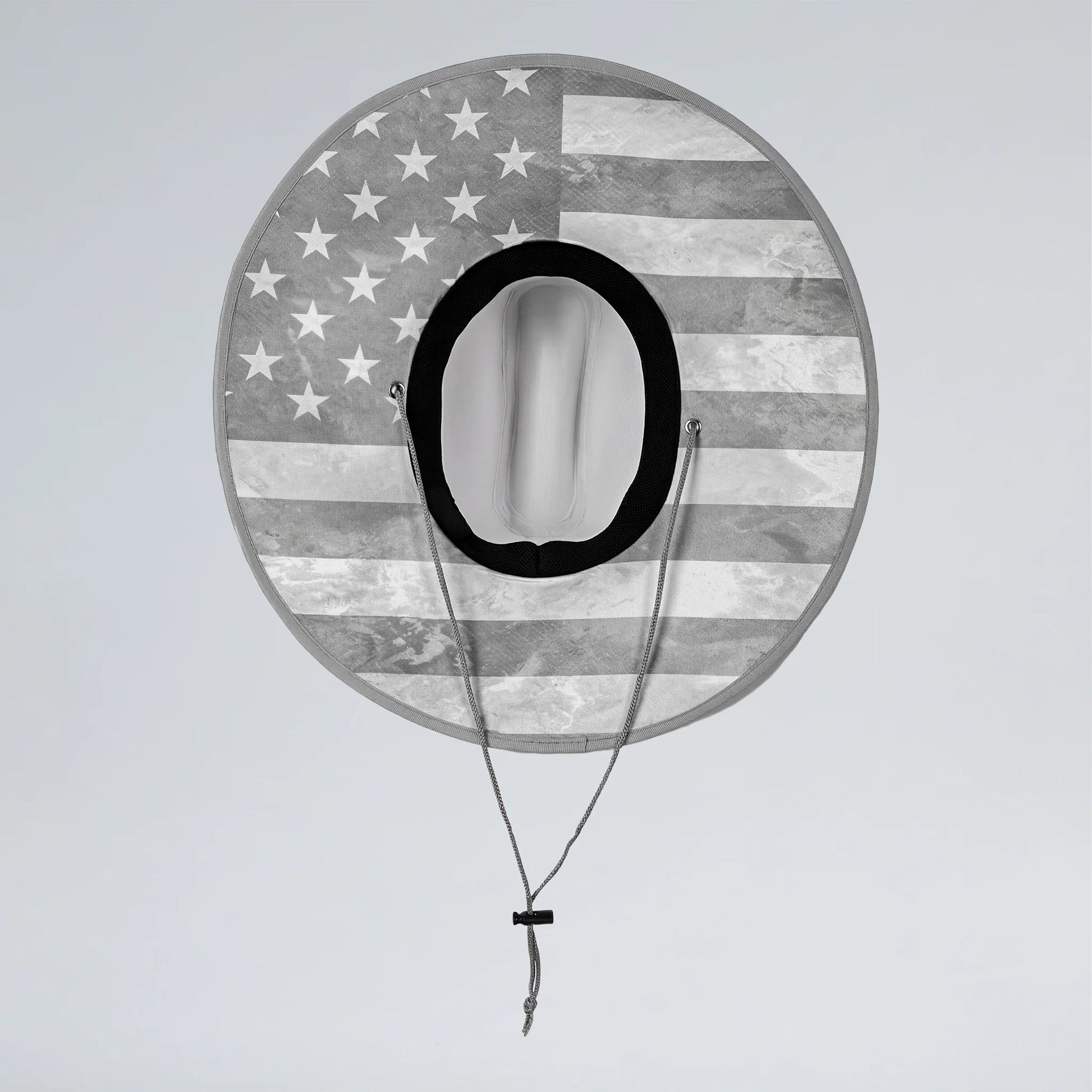 Decorative mirror with American flag design on a gray background