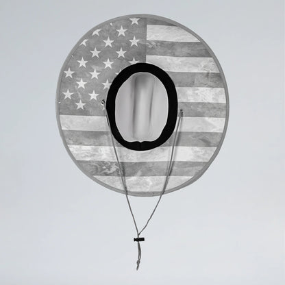 Decorative mirror with American flag design on a gray background