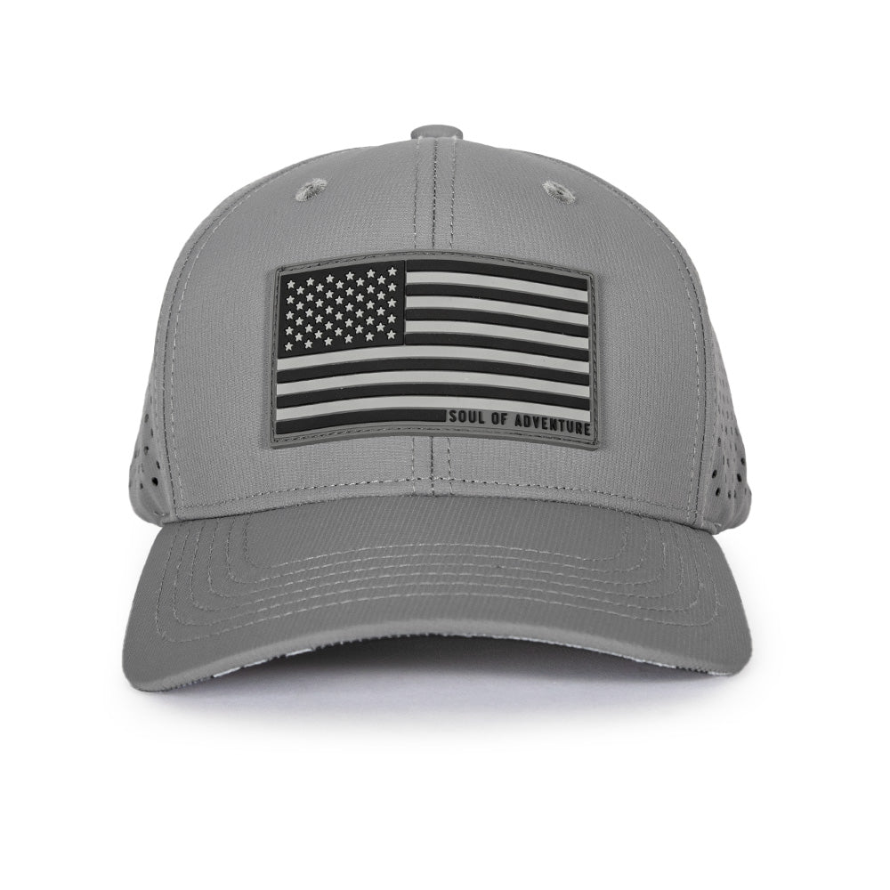Performance Snapback | SOA Flag | Grey Mili Camo
