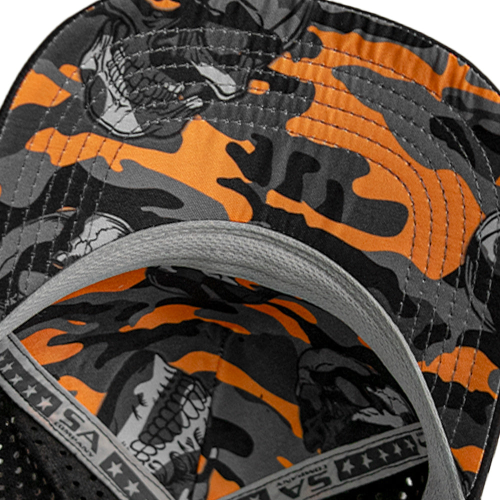 Special Edition Performance Snapback | Skull Orange Military Camo