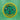 Circle fabric patch with 'SA Company' get lucky design on a green woven background