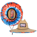 Under Brim Straw Hat | Patriotic Tie Dye