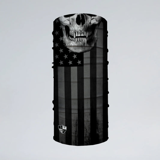 Neck Gaiter | Blackout American Flag Skull