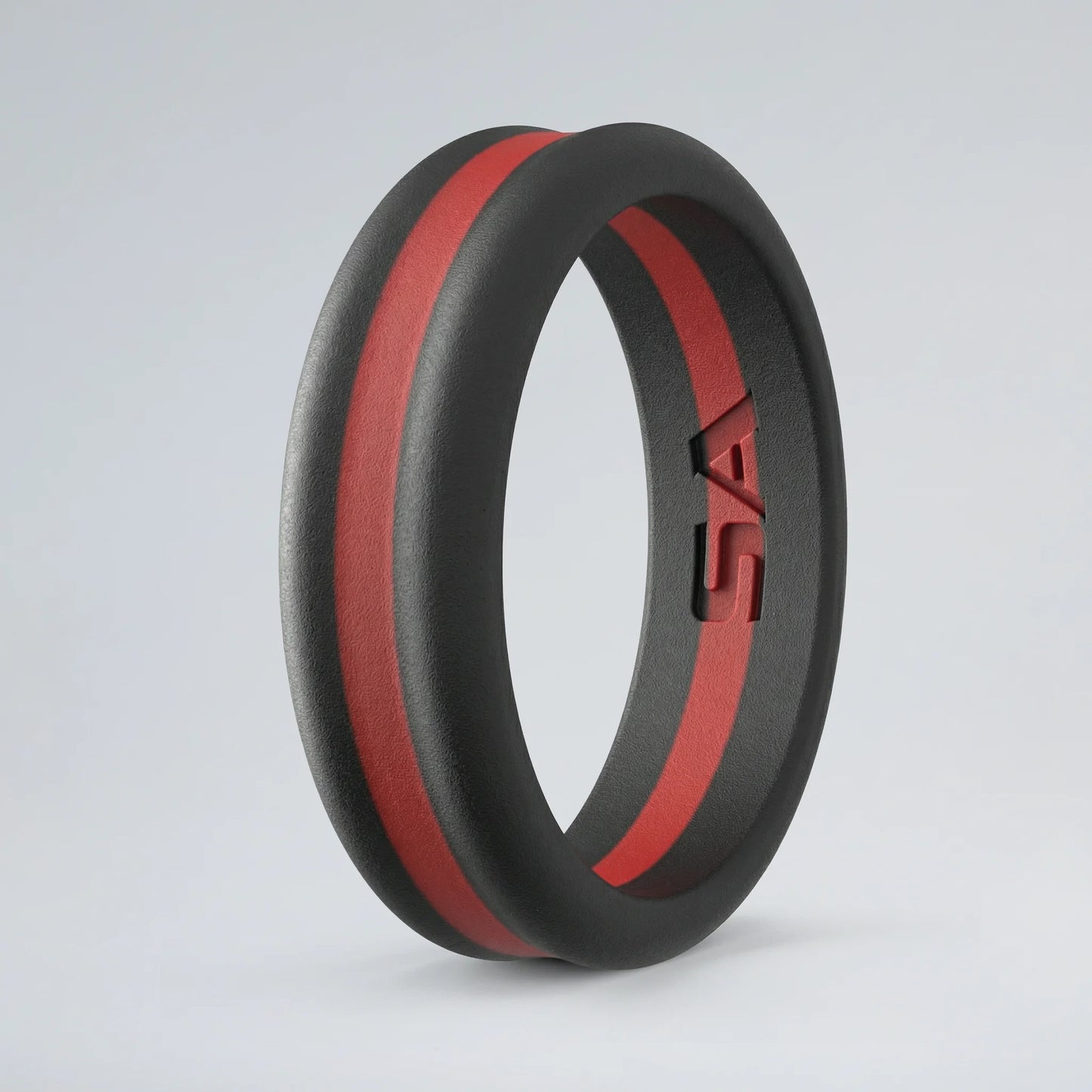 Silicone Ring Two Tone | Black & Red