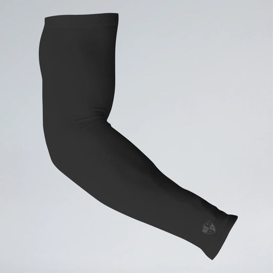 Black arm sleeve on a light gray background