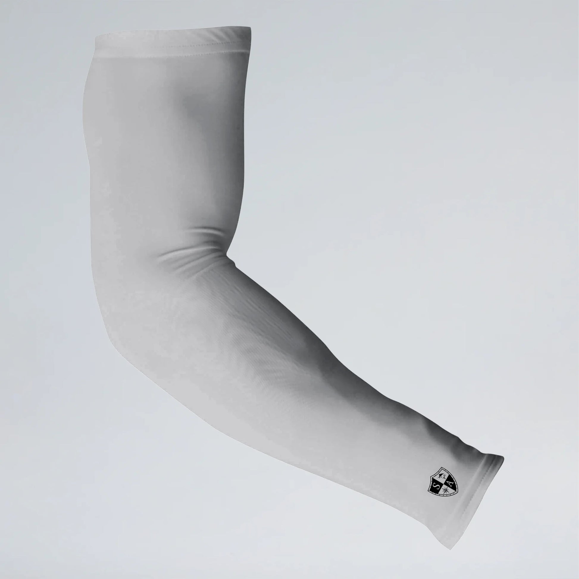 Gray arm sleeve on a light gray background