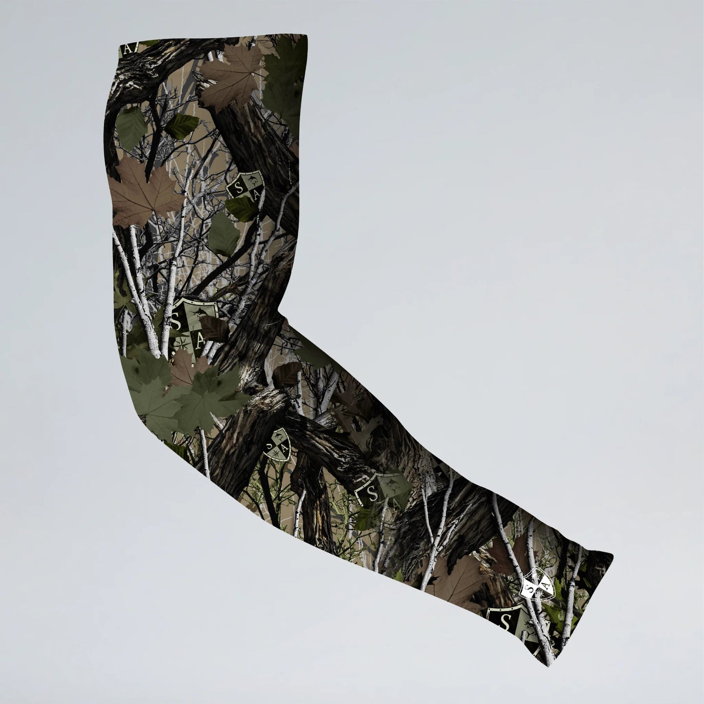 Camouflage-patterned product on a light gray background