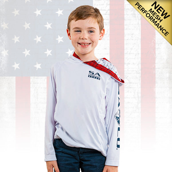 Kids Hooded Performance Long Sleeve Shirt|SA-K20002