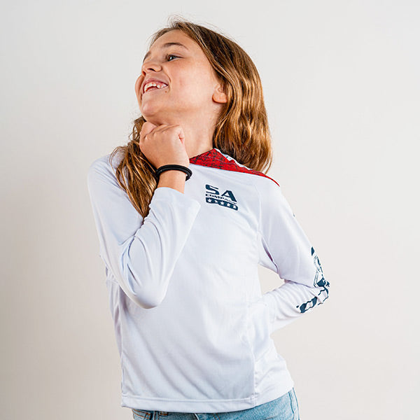 Kids Hooded Performance Long Sleeve Shirt|SA-K20002