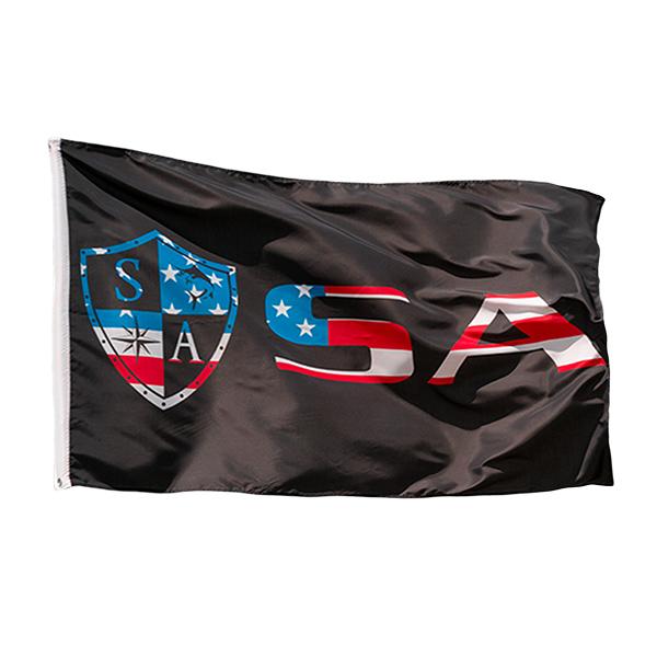 SA Co. Flag | Black | American Shield SA Logo - SA Company 