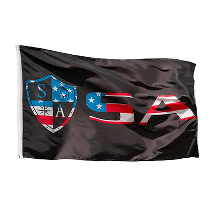 SA Co. Flag | Black | American Shield SA Logo - SA Company 