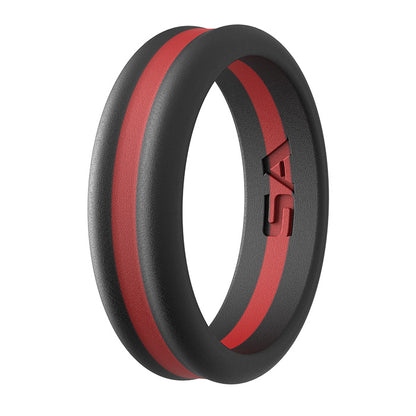 Silicone Ring | 2 Tone | Black/Red