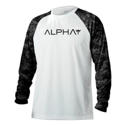 White | 2 Sleeve Black Out Digi Camo | Alpha