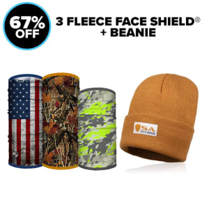 3 Fleece Face Shields® + Beanie: undefined