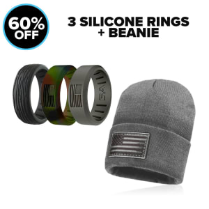 3 SILICONE RINGS + BEANIE: undefined