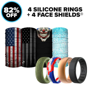 4 SILICONE RINGS | + 4 FACE SHIELDS®: undefined