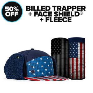 BILLED TRAPPER HAT + FACE SHIELD® + FLEECE FACE SHIELD®: undefined