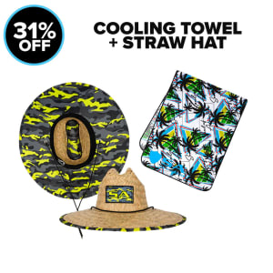 COOLING TOWEL & STRAW HAT: undefined