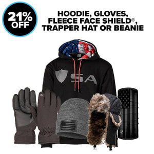 Hoodie + Gloves + | Trapper or Beanie + Fleece Face Shields®: undefined