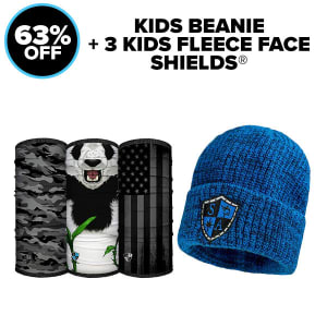 3 Kids Fleece Face Shields® + Kids Beanie: undefined