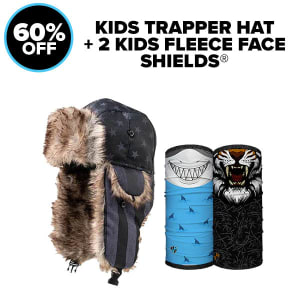 Kids Trapper Hat + 2 Kids Fleece Face Shields®: undefined