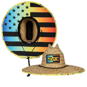 Under Brim Straw Hat | Neon Flag: undefined