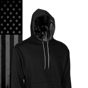 Classic Lined Hoodie | Blackout American Flag: undefined