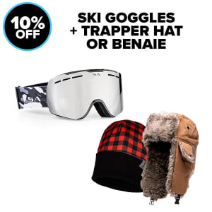 Ski Goggle + Trapper Hat or Beanie: undefined